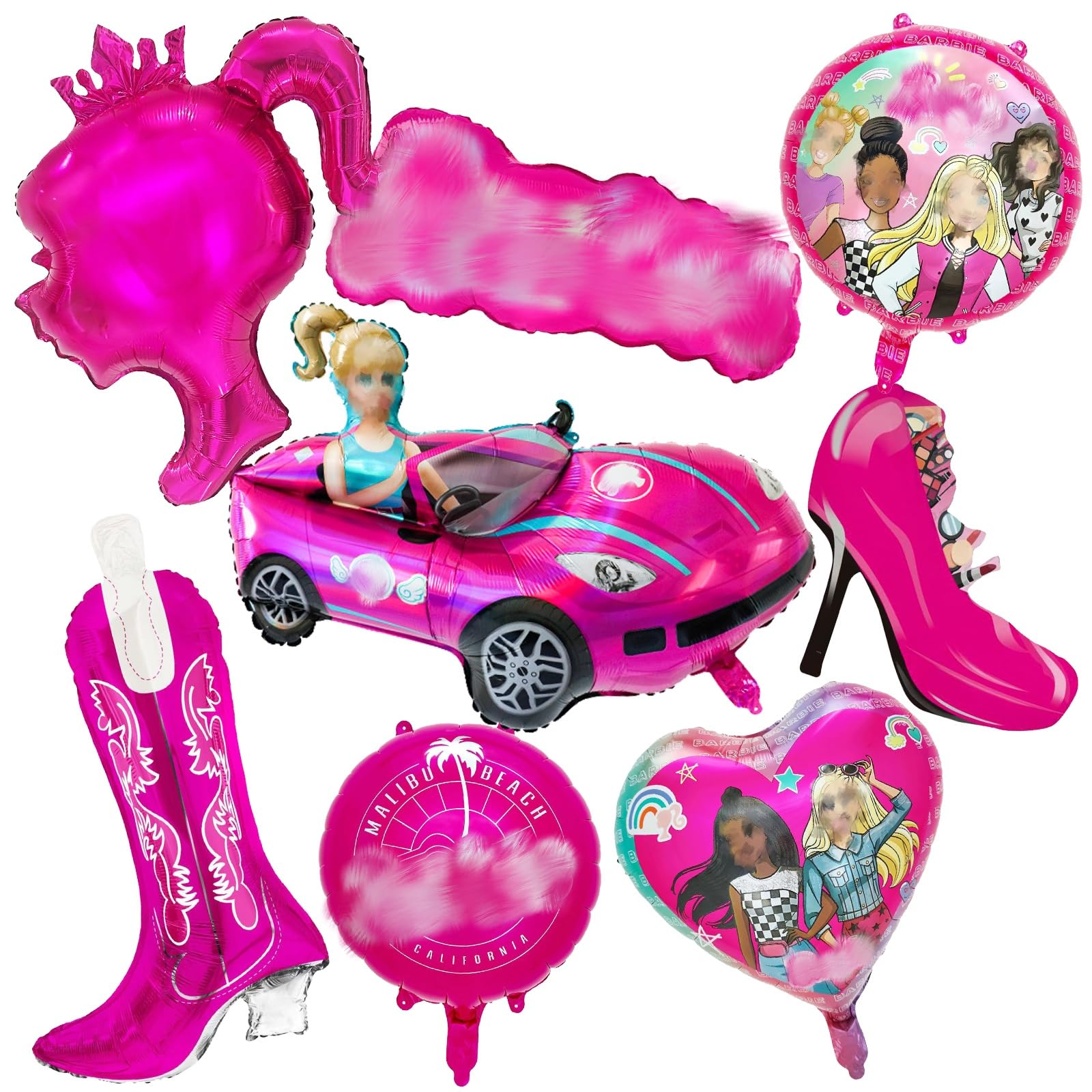 Pink Birthday Decorations for Girls-Barb Kids Party Decorations Foil Balloons Happy Birthday Balloons Latex Balloon for Pink Princess Theme Party Supplies Decorations — image 1