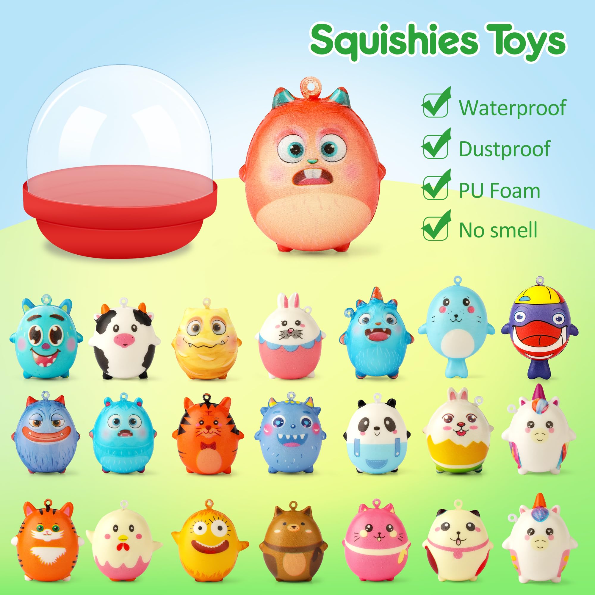 Mocoosy 22 Pack Party Favors Stress Relief Squishies for Kids, Birthday Goodie bag stuffers Bulk Sensory Fidget Toys, Pinata Stuffers, Classroom Prizes, Carnival Gift, Treasure Chest&Claw Machine Toys