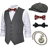 1920s Mens Costume Gatsby Cosplay Roaring 20s Gangster Accessories Set