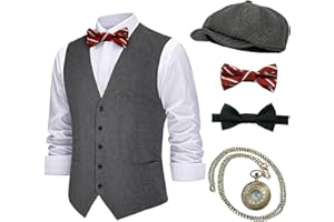 ITDESPLN 1920s Mens Costume Gatsby Cosplay Roaring 20s Gangster Accessories Set