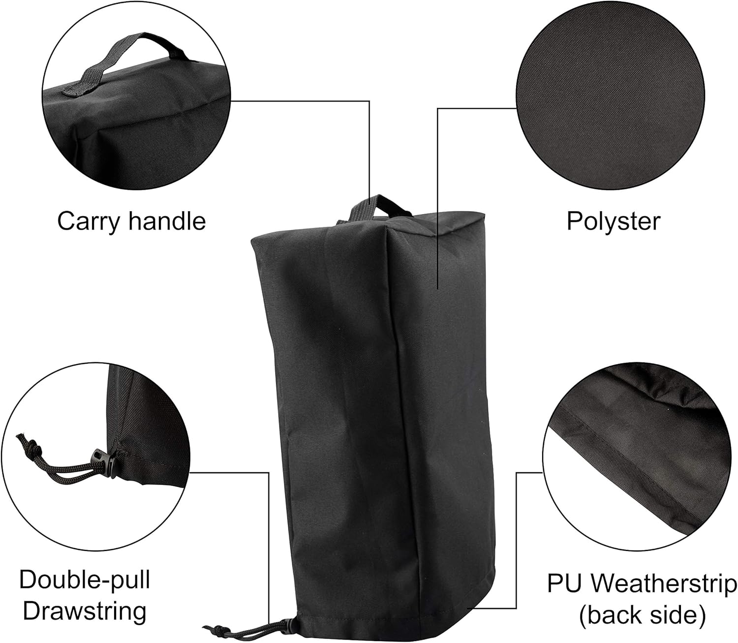 RVGUARD Universal RV Electric Jack Cover with Handle, 600D Polyester Waterproof Travel Trailer Camper Tongue Jack Protective Cover(Large Size 18 x 7.5 x 9 Inches): Automotive