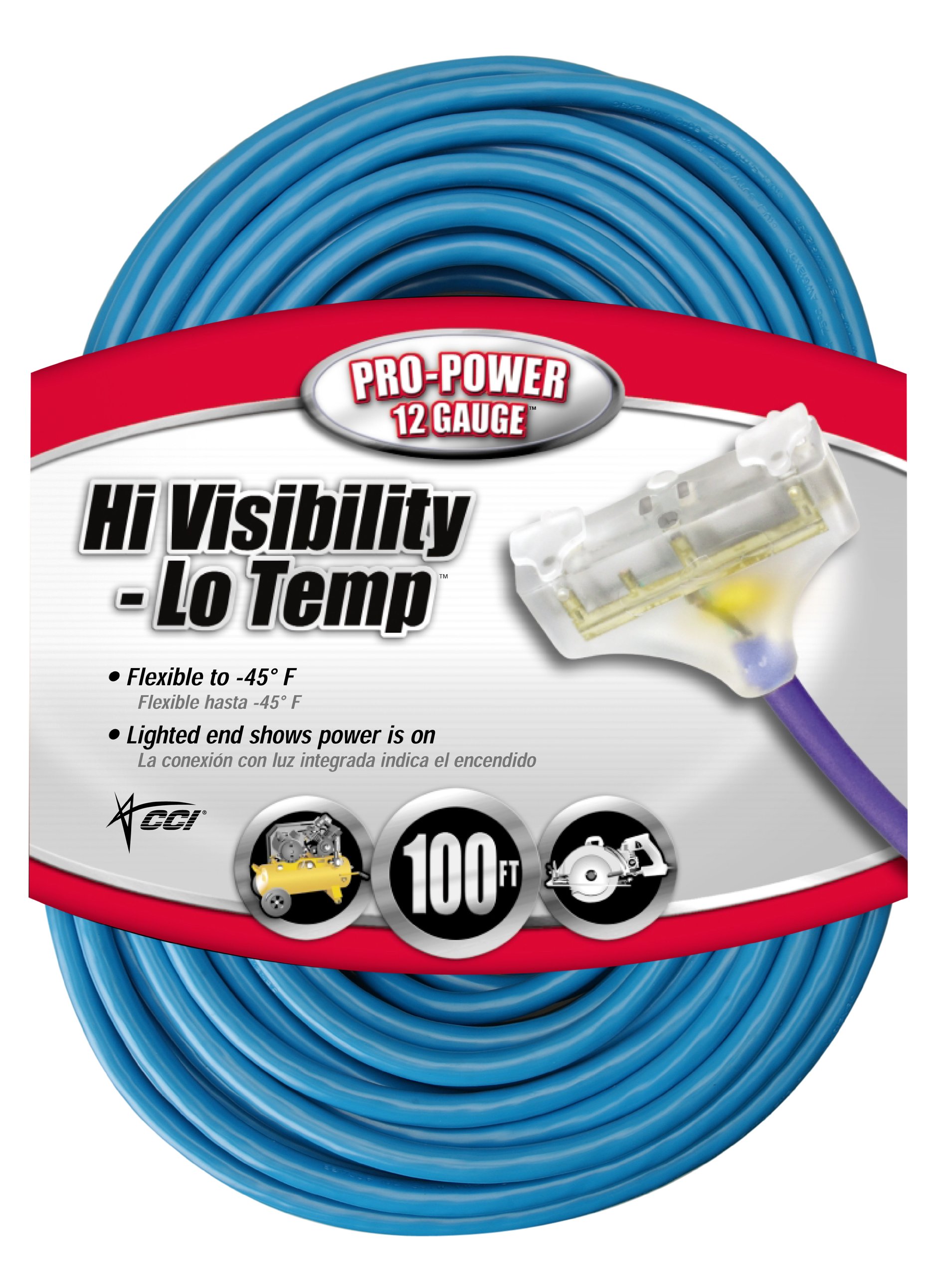 Coleman Cable 04169 100Foot 12/3 Extension Cord with Three Outlet