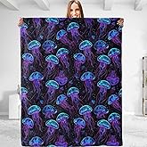 dhakalrlde Jellyfish-Themed Throw Blanket - Plush, Soft, Comfy, Lightweight, Warm, Fuzzy, Flannel Blanket for Couch, Sofa, Bed, Travel,Home Decor for Boys and Girls 50''×60''