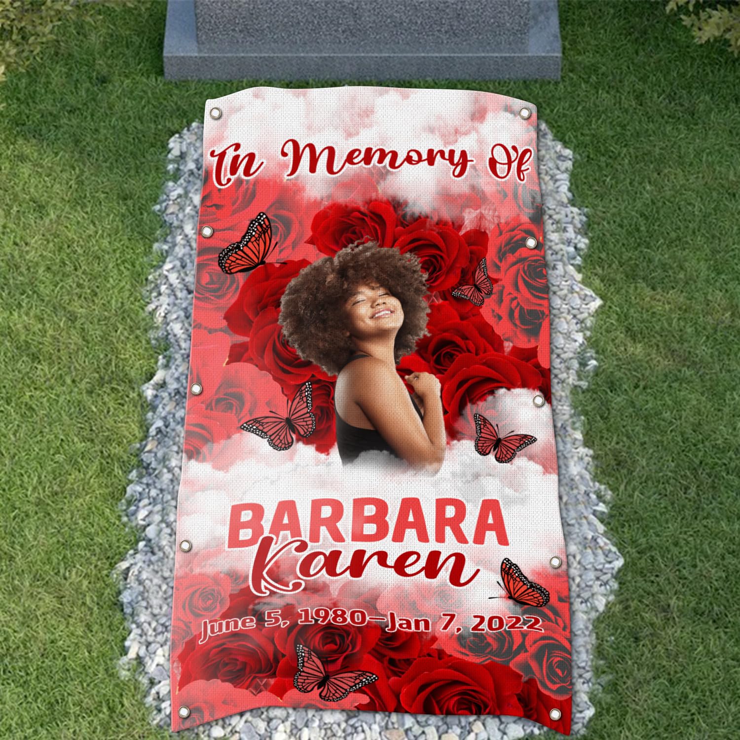 44memory Custom Memorial Grave Blanket Photo