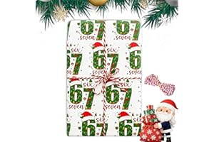 67 Meme Christmas Wrapping Paper - Funny 67 Meme Gift Wrap, Christmas Gift Wrapping Paper for Kids, 19x36 Inch Sheets for Sma