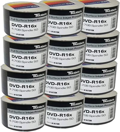 Ritek Traxdata 16x DVD-R Full Face Printable 4.7GB 600 Discs