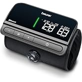 Beurer BM81 easyLock Automatic Upper Arm Blood Pressure Monitor, Smart Cuff Without Cables for Fast Measurement, Bluetooth, 240 Memory Sets, Data Transfer to Apple Health and co.