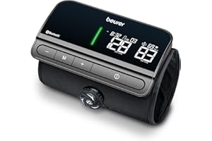 Beurer BM81 easyLock Automatic Upper Arm Blood Pressure Monitor, Smart Cuff Without Cables for Fast Measurement, Data Transfer to Apple Health and co., Bluetooth, 240 Memory Sets