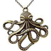 UMBRELLALABORATORY Steampunk Octopus Necklace | Victorian goth Style jewellery, Antique Finish Handmade Pirate costume Accessory gothic emo punk jewelry