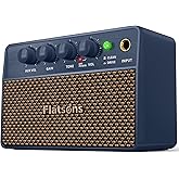 Flatsons FBA-10 Guitar Amplifier, Drive/Clean Tone Electric Guitars Amp, 10W Mini Portable Amp with Type-C Rechargeable Battery 6H Work, Wireless Vintage Guitar Speaker for Practice Travel (Blue)