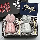 One Awesome Husband, The Best Wife Ever Coffee Mugs Mr Mrs Gift Set - Unique Anniversary Engagement Wedding Gifts for Couples - Funny Idea for Lovers Friends Parents Housewarming -15 OZ