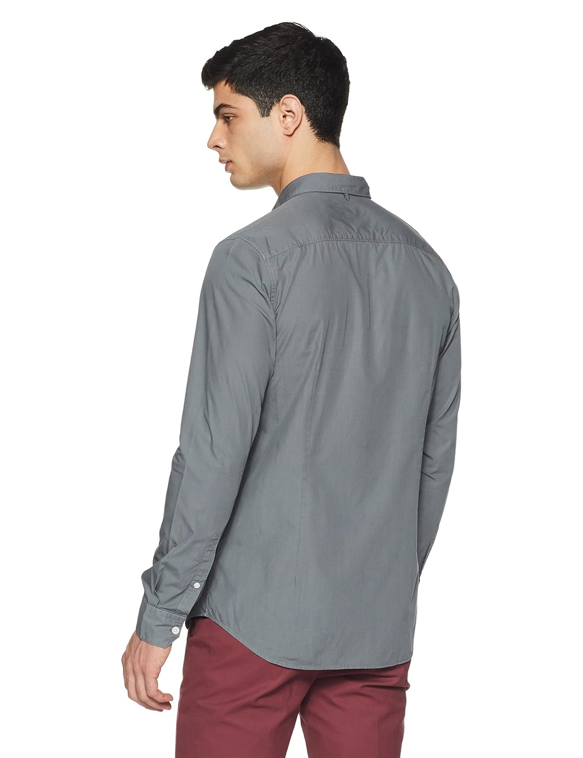 allen solly men's plain slim fit casual shirt