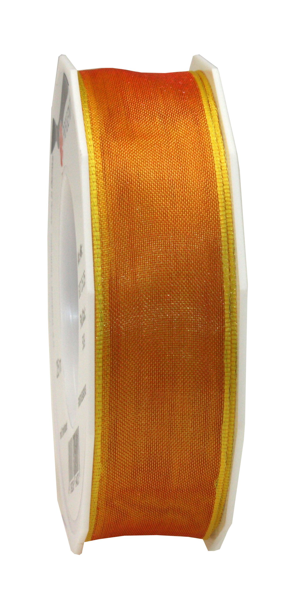 C.E. Pattberg Präsent - Four Seasons Organza wired edge Ribbon Orange 25 mm width, 25 m length