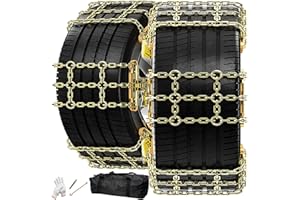 H&ZT 6Pack Snow Chains, Emergency Antiskid Snow Tyre Chains for Passenger Car SUV Truck, For 215mm-285mm Tires, for F150 Chevrolet Dodge Ram Toyota Honda