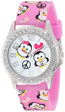 Frenzy Kids FR804B Penguin Print Pink Analog Watch