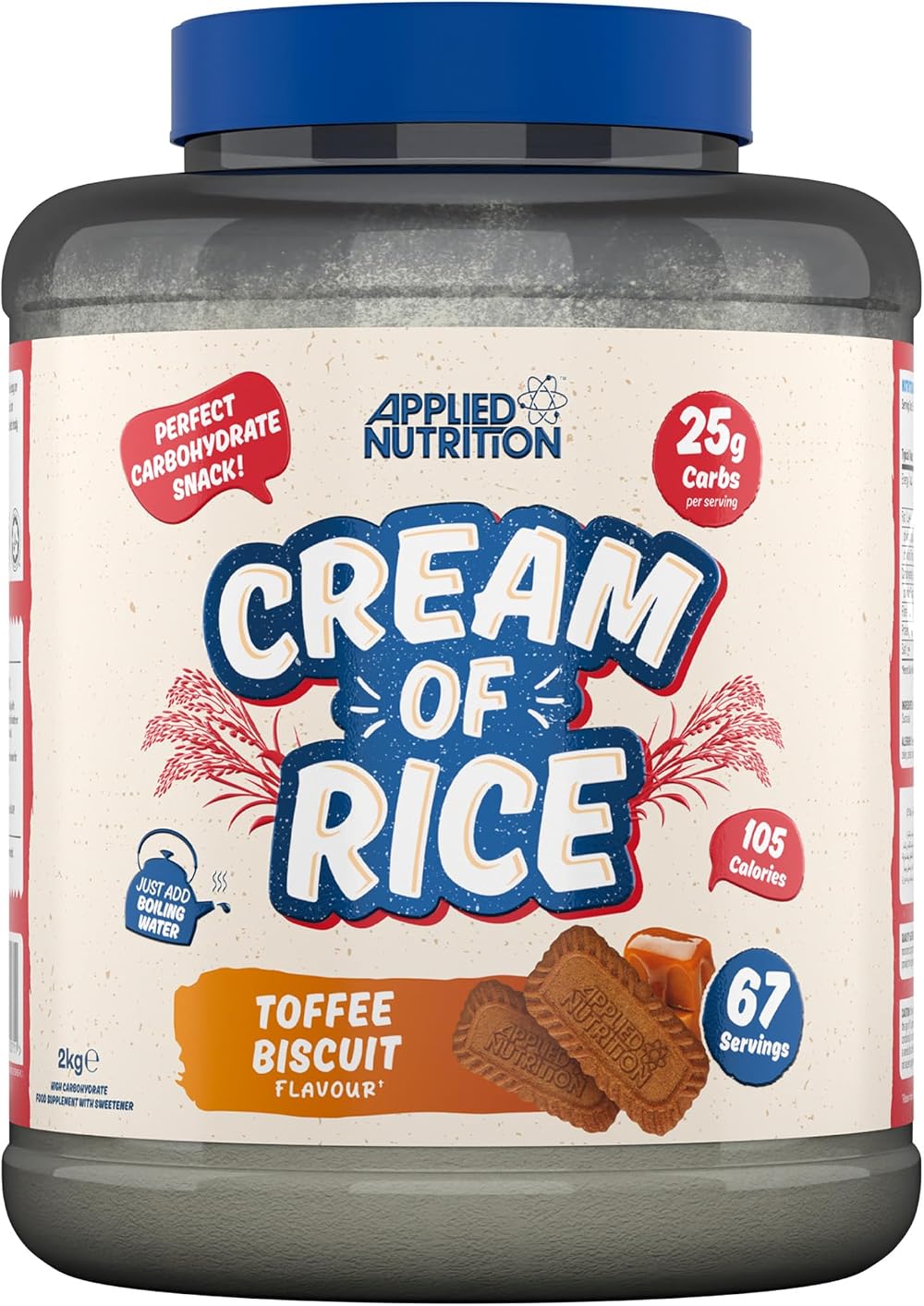 Applied Nutrition Cream of Rice High Carbohydrate 2kg Toffee Biscuit
