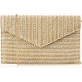 Venoline Summer Woven Straw Clutch Purse for Women,Elegant Beach Crossbody Bag, Boho Evening Handbag