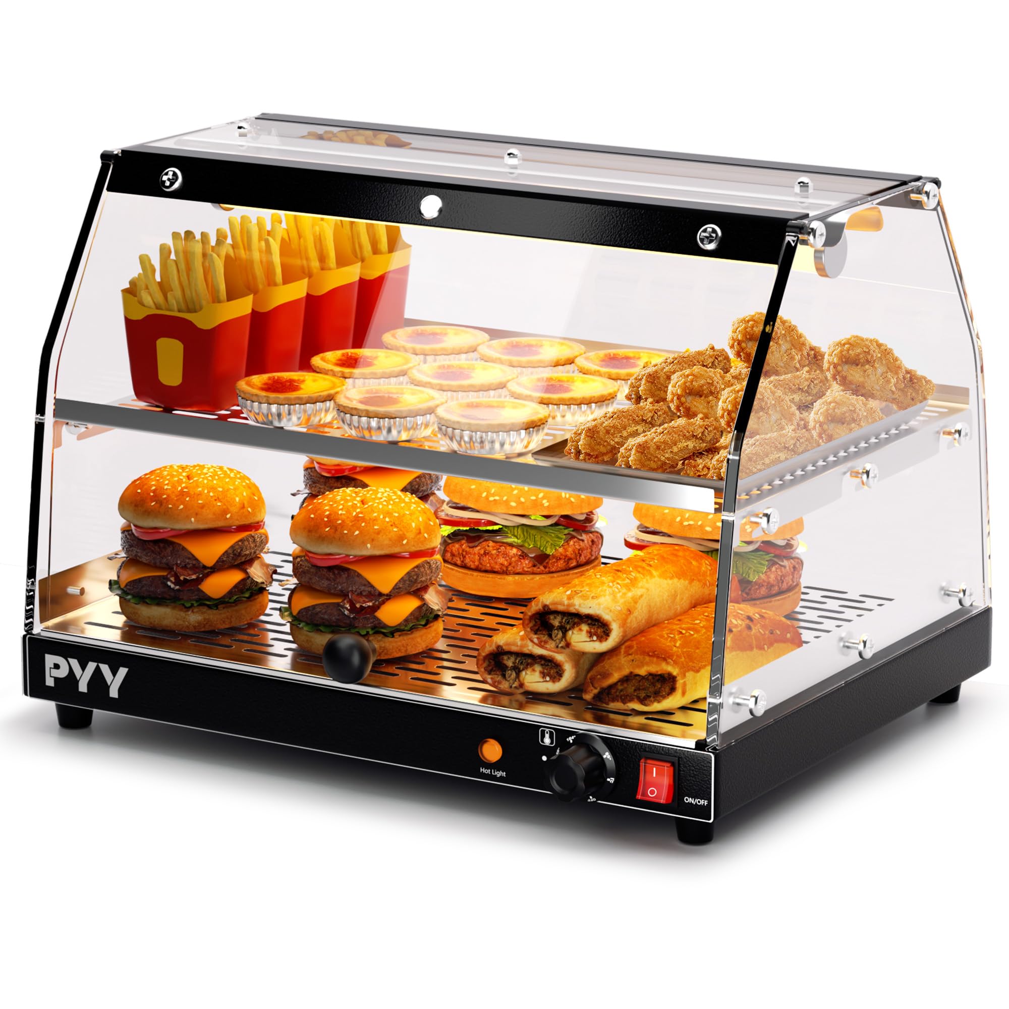 PYY Commercial Food Warmer Display, 2-Tier Electric