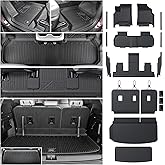 JOULARISE Floor Mats Cargo Mat Set for 2024 2025 2026 GMC Acadia 7 Seats Car Mats Accessories, All-Weather TPE Trunk Mat Cargo Liner Seat Back Covers Door Sill Guards