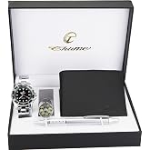 Gift Set Men's Watch Black - LED Lamp - Wallet -Pen