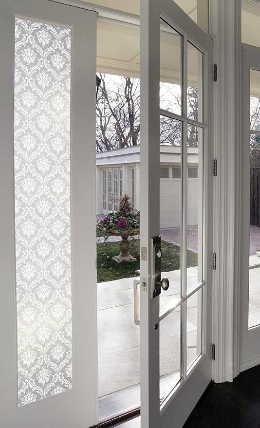 CHATEAU Etched Glass Sidelight Window Film Vinyl Static Cling Films 12