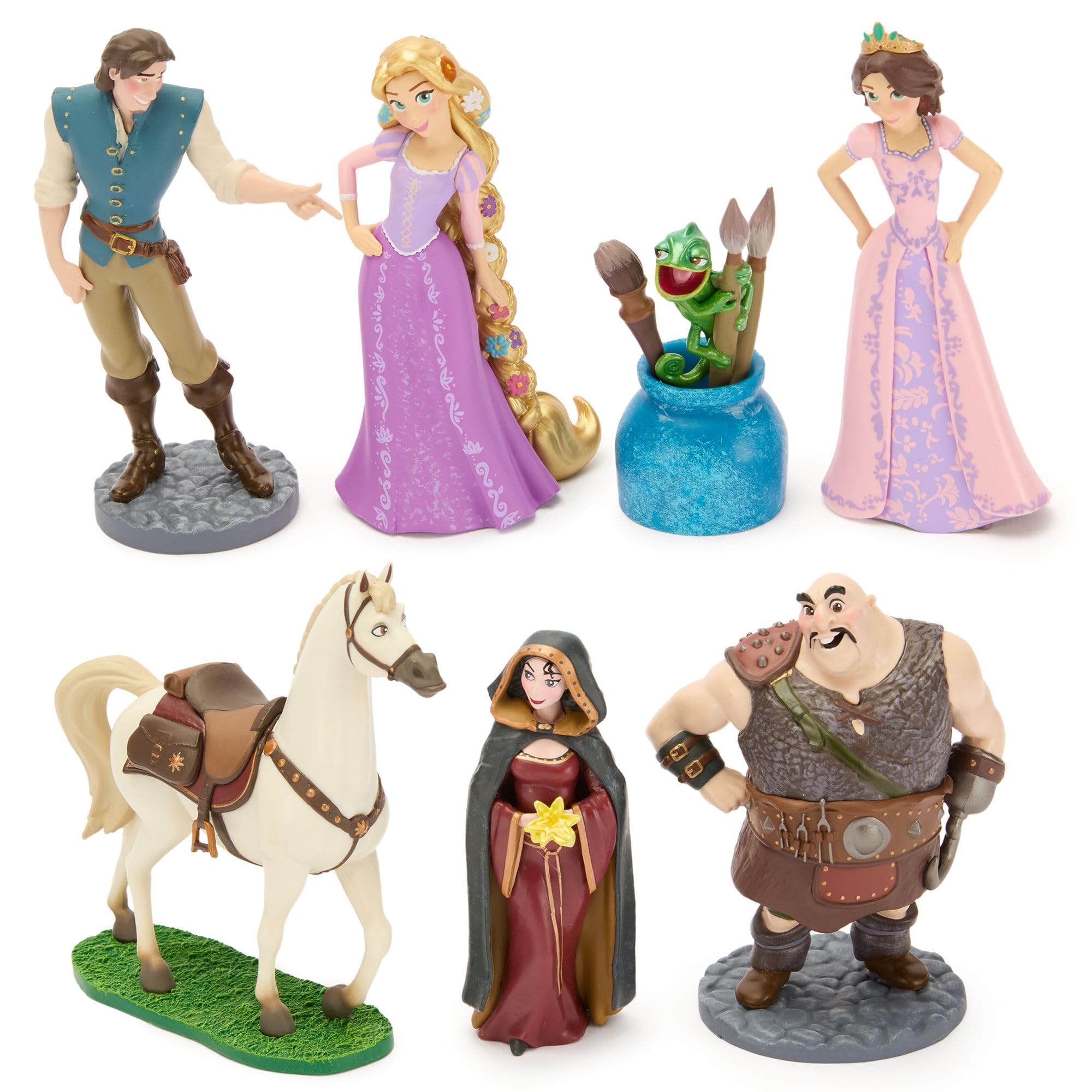 Disney Store Official Tangled Figure Set - Includes 7 Fully Sculpted Figures in a Gift Box - Featuring Rapunzel, Flynn, Pascal & More- Perfect for Fans of Rapunzel Toys & Play Figure Playsets Image