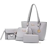 Soperwillton Handbags and Purses for Women Shoulder Tote Bags Top Handle Satchel Purse Set 5pcs