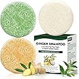 Pubpok Tea Tree & Organic Ginger Shampoo Bars and Conditioner Set, for Clarifying Grease, Promote Hair Growth, Anti Hair Loss, Coconut Oil Conditioner Solid Bar for Deep Moisturizing & PH Balanced