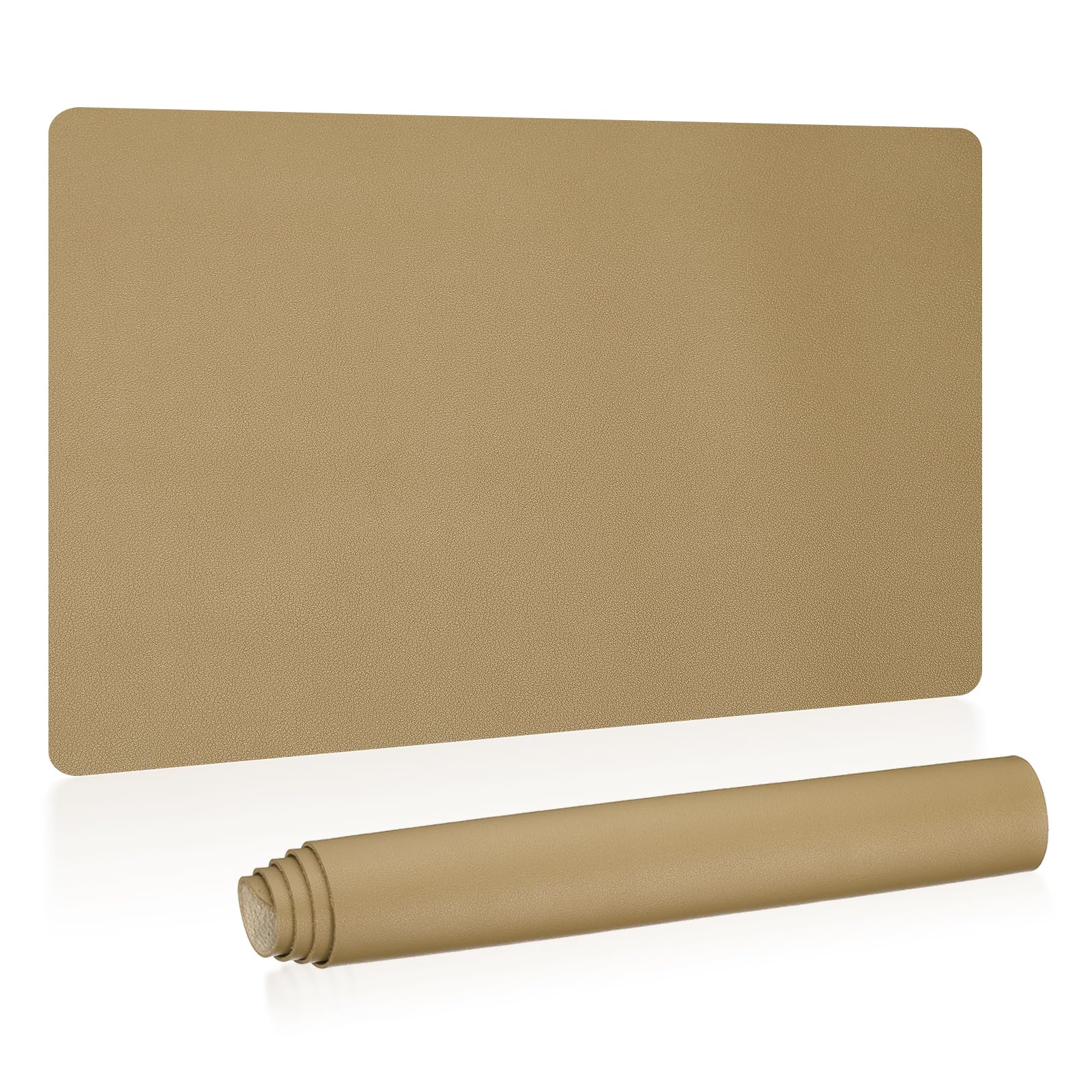 PATIKIL Large Desk Mat, 24"x13", PU Leather (Front), Suede (Back), Gold Tone