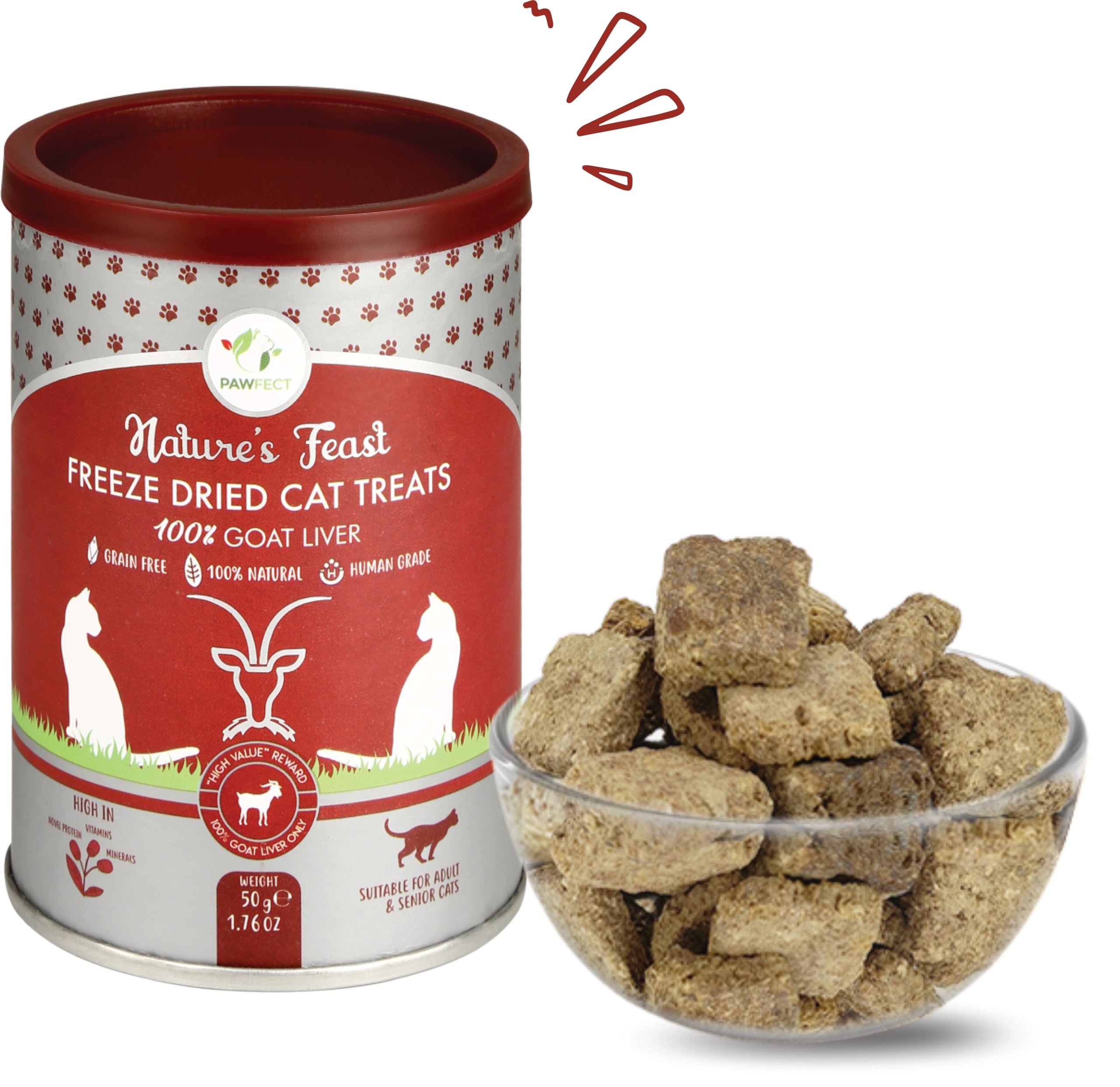 Freeze Dried Cat Treats: Goat Liver (50g/1.76oz)