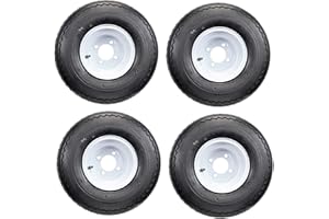 GOLF CART TIRE SUPPLY Duro Excel Touring 18x8.5-8 Golf Cart Tires and OEM White Steel Wheels Combo - Set of 4