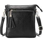 SENDEFN Crossbody Purse for Women Lightweight Medium Trendy Leather Crossbody Bag Women's Shoulder Handbags with Tassel