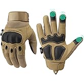 Mossy Oak Tactical Gloves for Men, Touch Screen Airsoft Gloves with Hard Knuckle for Hunting, Paintball, Hiking, Camping