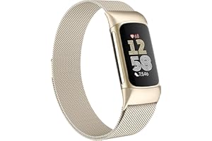 JKD Compatible with Fitbit Charge 6 /Charge 5 Bands for Women Men, Adjustable Stainless Steel Metal Mesh Loop Replacement Straps for Fitbit Charge 6/Charge 5 Advanced Activity & Fitness Trackers