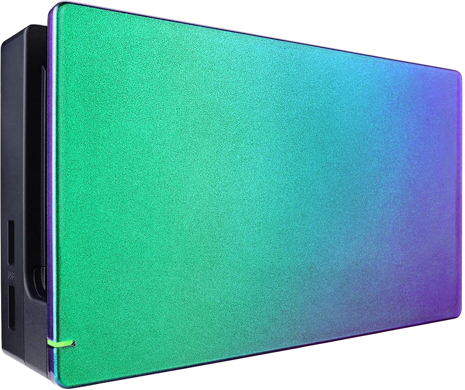 eXtremeRate Custom Chameleon Glossy Faceplate for Nintendo Switch Dock Green Purple DIY Replacement Housing Shell for Nintendo Switch Dock