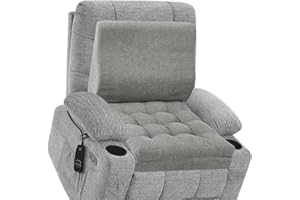 baibu Recliner Cushions with Lumbar Support Pillow for Elderly, 20x20x5 Inch Dual-Layer Patent Design Memory Foam Seat Cushio