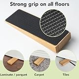BAM BOO BOX Bamboo Door Stoppers Non-Slip Rubber Base Set of 2 Wooden Door view 3