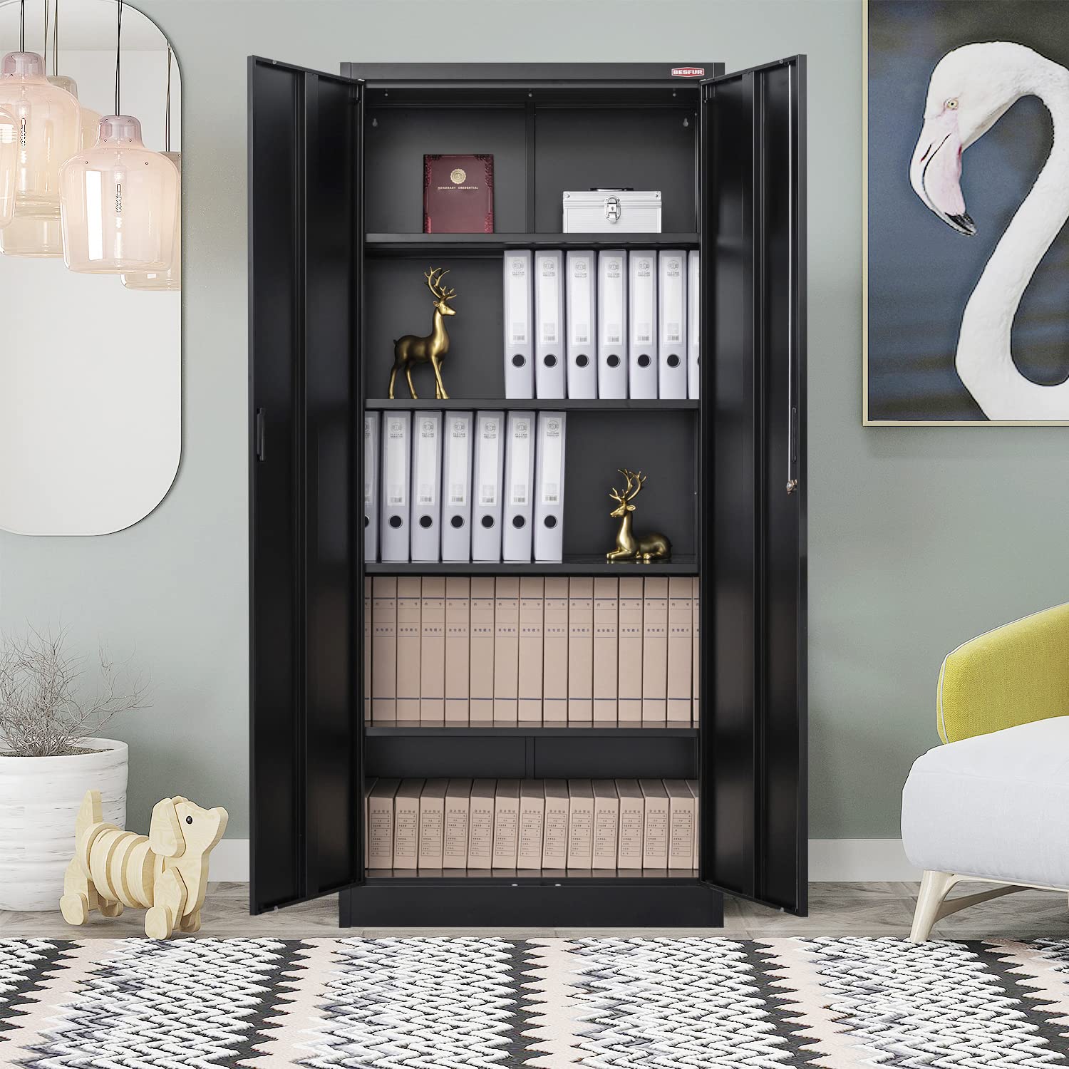 BESFUR Metal Storage Cabinet 71-inch Tall, Large