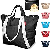 Bodysurf Beach Bags Waterproof Sandproof - Packable Foldable Nylon Zipper Tote Bag for Travel Lightweight, Pool, Boat, Cruise