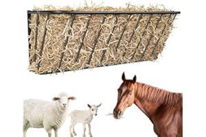 MIYABALA Hay Feeder for Horses,35.5'' Long Hay Rack with 20 Gallon Large Capacity,Heavy Duty Steel Wall Mounted Hay Feeder Rack for Horses,Goats,Sheep in Stable and Farm