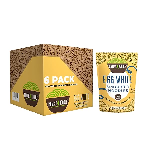 MIRACLE NOODLE EGG WHITE SPAGHETTI PASTA, 3.5 OZ...