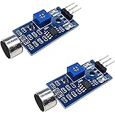 Sound Sensor Sound Detector Module for Arduino ESP32 ESP8266 Raspberry Pi Microcontroller Projects 3.3V 5V Compatible Adjustable Sensitivity Digital Output 2 Pieces