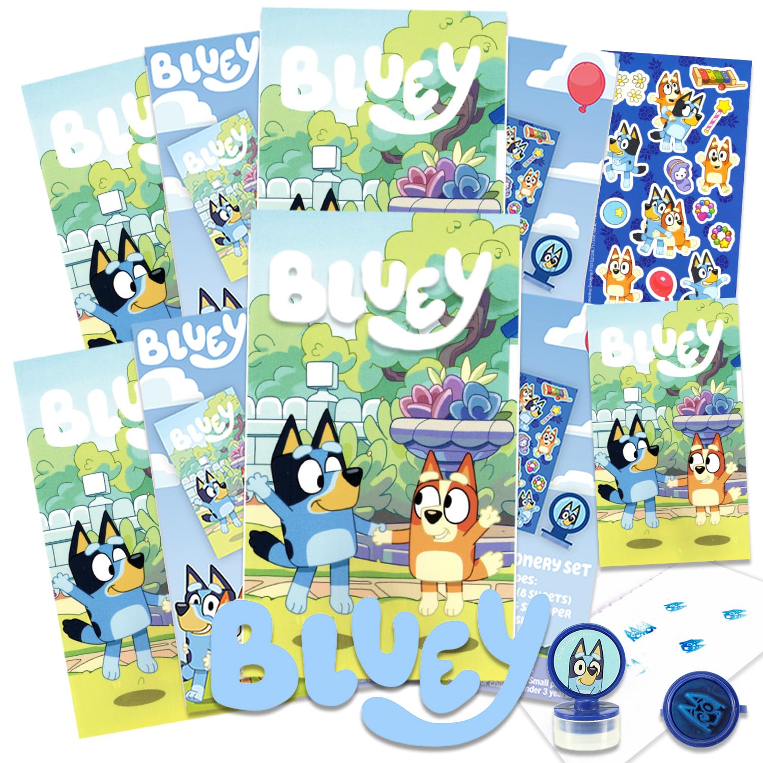 Photo 1 of Bluey Party Favor Set - Bundle of Bluey 8 Bluey Activity Packs with Games and Coloring Pages, More | Bluey Birthday Party Supplies