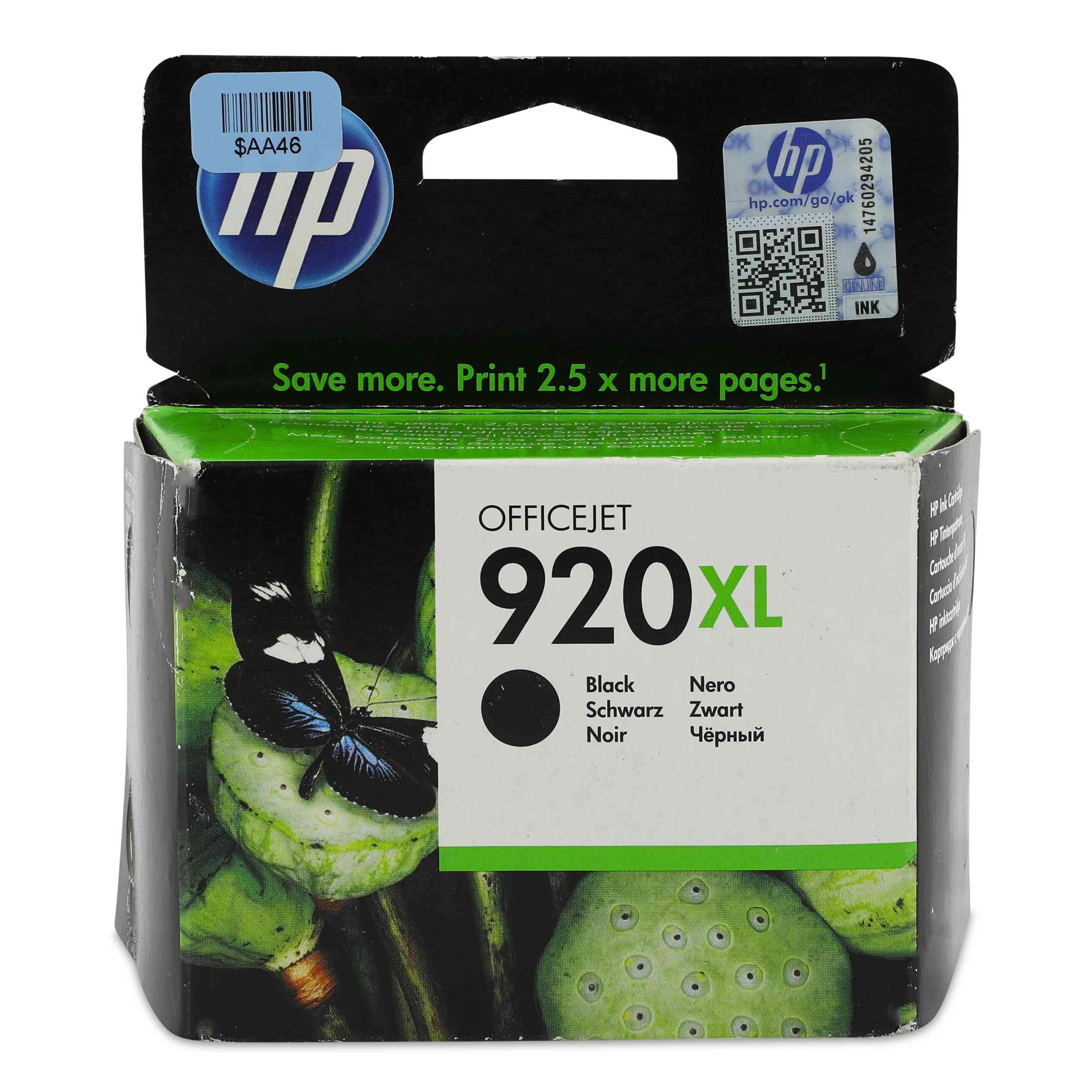 Hewlett Packard [HP] No. 920XL Inkjet Cartridge Page Life 1200pp Black [Officejet 6500] Ref CD975AE#BGX