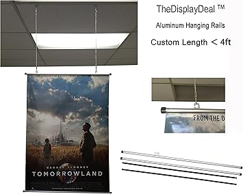 Amazon Com A Pair Of Aluminum Hanging Rail For Poster Banner Map