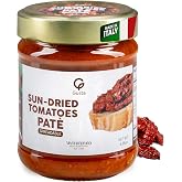 Gusta Sun-Dried Tomato Pate - Made in Italy Dip or Spread - Paste of Sundried Tomatoes in Jar with Extra Virgin Olive Oil - Non-GMO, All Natural - Perfect for Tomato Pesto - 6.35oz Glass Jar