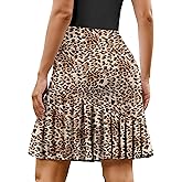PINSPARK Golf Skirts for Women 20" Modest Knee Length Skort Pleated Tennis Skirt with Shorts High Waisted Tummy Control Skort