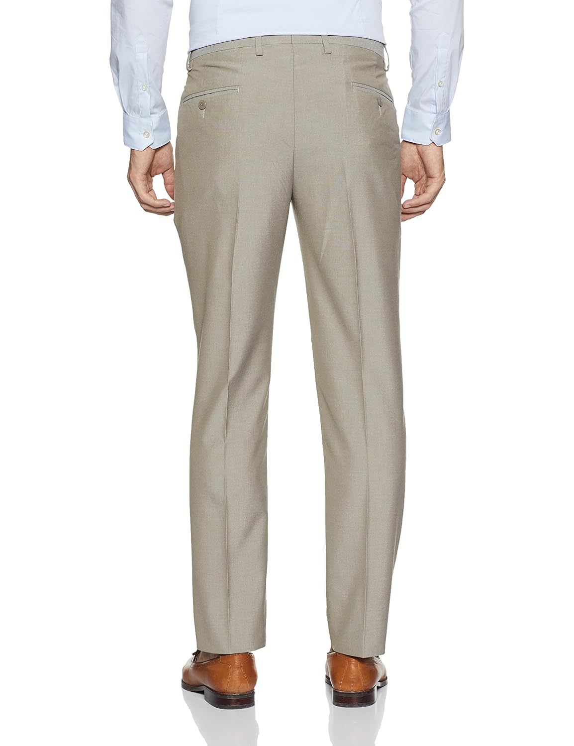 peter england men's slim fit formal trousers