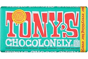 Tony's Chocolonely Milk Chocolate Everything Bar - Belgium Chocolate, No Artificial Flavoring, Fairtrade & B Corp Certified - 6.35 Oz