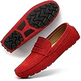 DCZTELG Men's Suede Penny Loafers - Slip-On Comfort Casual Shoes for Business & Driving